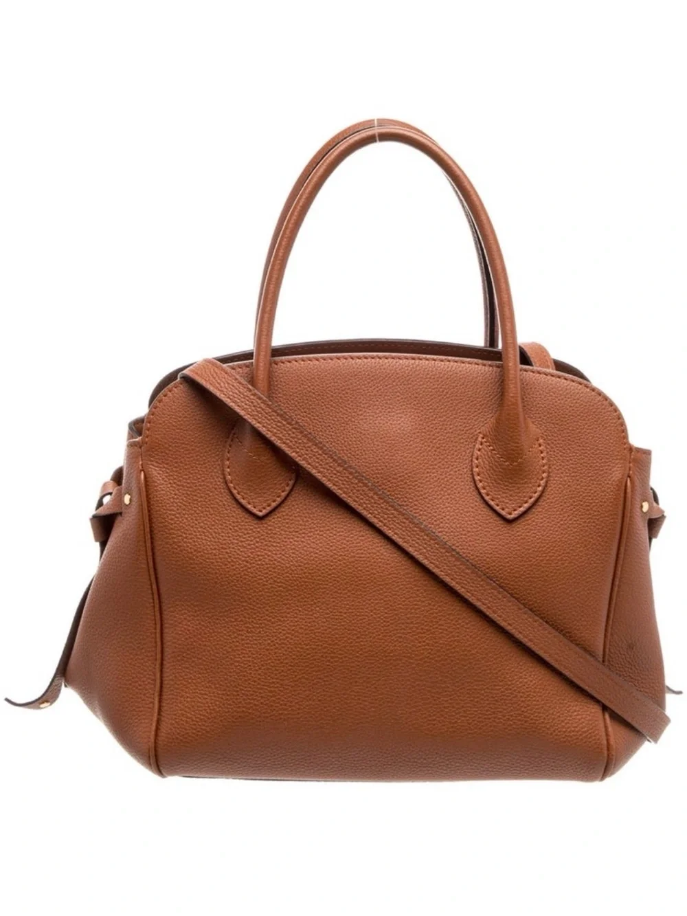 Louis Vuitton Tan Leather Top-Handle Crossbody with Gold Hardware EUC
